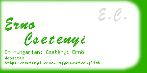erno csetenyi business card